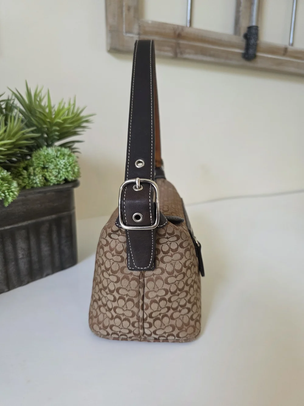 Coach Hamptons Soho Mini Signature Jacquard Baguette Shoulder Bag Y2k - Picture 3 of 12